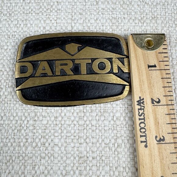 Vintage Darton Brass Belt Buckle Archery CrossBow Compound Bow Hunter USA Made - Picture 6 of 6